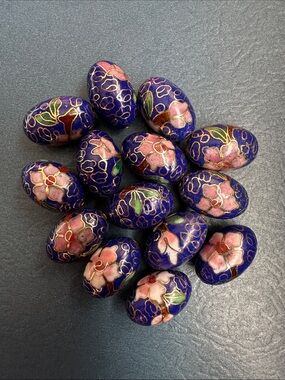 Vintage Oval Cloisonné beads bundle